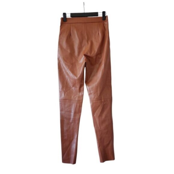 NWOT Zara Faux Leather Ankle Zip High Rise Pants XS - Picture 3 of 7